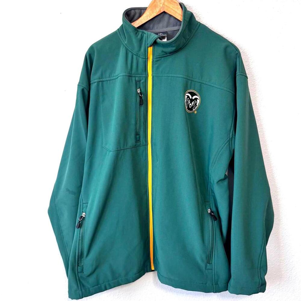 CSU Rams Jacket Men's XXL Windproof Colorado State Embroidered 2XL Fleece Lined